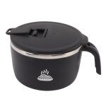 Bol nouilles inox 900 ml avec couvercle id�al �tudiants dortoirs employ�s bureau repas rapide