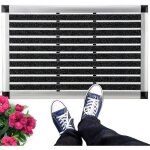 Bomoe alugant paillasson en aluminium 50x80cm - tapis en caoutchouc pour l?int�rieur & l?ext�rieur antid�rapan ...