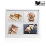 Bomoe multi cadre photo ple - mle mural - pour 4 photos (4x 10x15cm) - dimension : 375x30x25cm - blanc ...