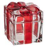 Bonbonni�re en verre cadeau 11cm rouge
