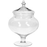 Bonbonni�re en verre avec couvercle 17x17x28cm