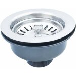 Bonde d�vier �114 mm sans trop - plein avec panier inox bonde de vidage cuisine en acier inoxydable + ...