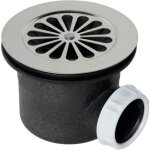 Bonde de douche - au forum du batiment - valentin - sortie horizontale -  90 mm - noir