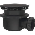 Bonde de douche horizontale - valentin - � 90 mm - extra plate - noire - a grille