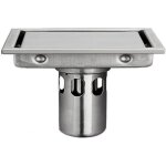 Bonde de douche - jiangzha - carr�e - acier inoxydable 304 - 11 cm - cache - bonde amovible