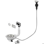 Bonde d�vier - valentin - automatique - �90 mm - trop - plein 155?320 mm - panier inox �79 mm