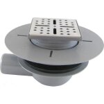 Bonde � sortie horizontale pour receveur � carreler rainy et high rainy - grille inox chrome