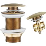Bonde de lavabo escamotable - mich� - sans trop - plein - panier filtrant int�gr� - or rose - acier inoxydable ...