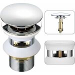Bonde de lavabo universelle - pzcc - ouverture par pression - clic - clac - trop - plein automatique ...