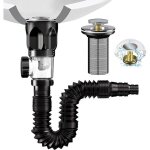 Bonde de lavabokit de vidange d�vier de salle de bainsiphon lavabo avec tuyau de vidange flexible r�tractable ...
