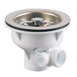 Bonde  panier avec grille inox pour vier pais d90 sans trop plein - valentin - 00 408000 000 00