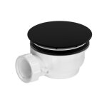 Bonde de receveur diam�tre 90 mm - capot noir - evacuation horizontale