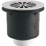Bonde siphode plastique valentin - 90mm - grille inox - sortie verticale