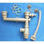 Kit de vidage - franke - 265915 - 2 cuves - prise mle - siphon inclus