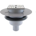 Bonde de douche - aurlane - rainy / high rainy - sortie verticale 50 mm - grille inox chrome - chemin�e ...