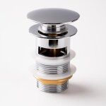 Bonde de vidage � ressort pour lavabo chrom� avec trop - plein - 45mm