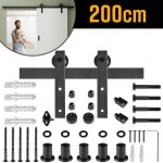 Bonfamil 200 cm ensemble de quincaillerie pour porte coulissante rails syst�me de porte coulissante avec ...