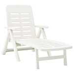 Bonne qualité(7277) transat de jardin chaise longue pliable plastique blanc Bonne qualité(7277) transat de jardin chaise longue pliable plastique blanc
