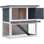 Cage pour lapin - bonne qualit - clapier extrieur - gris bois - 90x45x80 cm - 1 porte