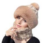 Bonnet 3 en 1 avec �charpe et masque bonnet coupe - vent pour femme cagoule tricot�e pour activit�s de ...
