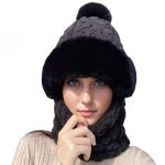 Bonnet 3 en 1 avec �charpe et masque bonnet coupe - vent pour femme cagoule tricot�e pour activit�s de ...