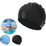 Bonnet de bain en silicone anti - déchirure pour femme homme cheveux longs et courts - noir + bleu - ... Bonnet de bain en silicone anti - déchirure pour femme homme cheveux longs et courts - noir + bleu - ...