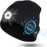 Bonnet bluetooth avec lampe frontale running bonnet homme femme hiver cadeau original utile pour nouvel ...