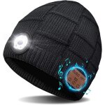 Bonnet bluetooth sans fil pour homme et femme - amoune - noir - phare led mains libres - cadeau de nol ...