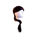 Bonnet de chinois avec tresse - noir - accessoire de d�guisement pour adulte