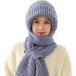 Bonnet - non spcifi - 2 en 1 - protection auditive intgre - charpe chaude - hiver bleu