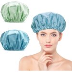 Bonnet de douche femmecheveux rutilisables bonnet de douche lastiques pour femmes filles douche spa ...