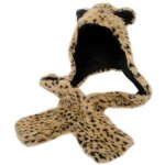 Bonnet echarpe lopard femme