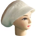 Bonnet femme � visi�re angora et synth�tique ecru