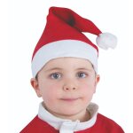 Bonnet no�l enfant - rouge - effet feutrine - taille 50 - 56 cm