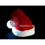 Bonnet de nol lumineux - marque - bordure peluche - rouge