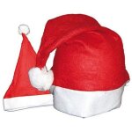 Bonnet de no�l avec pompon adulte - mixte - int�rieur - blanc