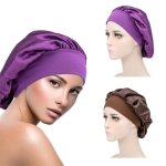 Bonnet de nuit - satin - 2 pices - doux - respirant - anti - frisottis