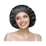 Bonnet de nuit en soie 22 - 100% soie de m�rier - double bonnet en soie pour cheveux boucl�s - respirant ...