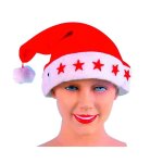 Bonnet de pre nol lumineux - accessoire de dguisement - rouge et blanc - adulte