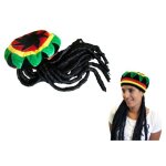 Bonnet rasta avec dread locks - enfant - taille unique - noir et multicolore