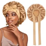 Bonnet en satin - non spcifi - 2pcs - ajustable - antidrapant - or