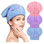 Bonnet de serviette pour cheveux - yd - 3pcs - microfibre - super absorbant - sèche rapide Bonnet de serviette pour cheveux - yd - 3pcs - microfibre - super absorbant - sèche rapide