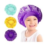 Bonnet en soie - lot de 3 - r�glable - doux - pour enfants (violet jaune vert)