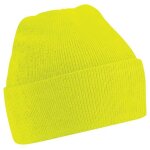 Bonnet tricot� - beechfield - jaune fluo - adulte - confortable - chaud - doux