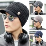 Bonnet tricot en laine pour homme et femme - noir - taille unique - lastique et doux