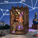 Book nook 3d douze constellations puzzle en bois � assembler serre - livres d�coratif biblioth�que