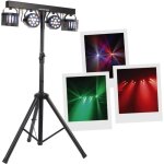 Boomtonedj party bar derby - stand lumires : 2 projecteurs de 9 leds rgbw 1w multicolores 2 nano derby ...