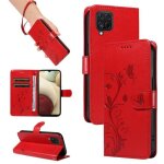 Boonget etui samsung galaxy a12 (6. 5) housse t�l�phone flip en abricot fleur arbre motif housse de protection ...
