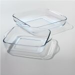 5five - lot de 2 plats carrs en verre