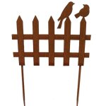 Bordure deux oiseaux en m�tal - d�co jardin 46cm